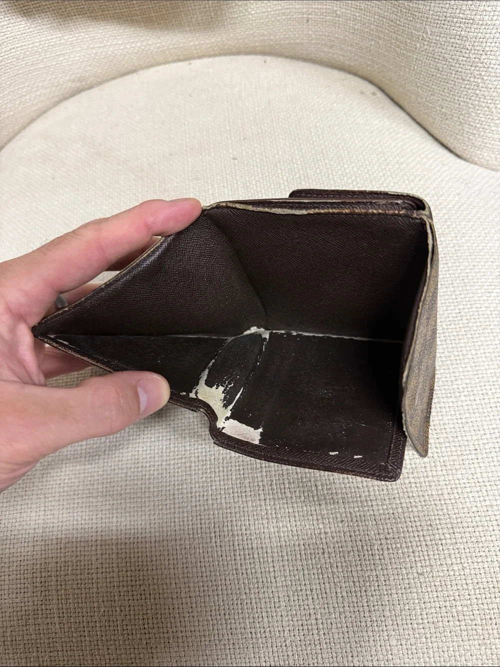 Louis Vuitton Brown Damier Check Compact Card Holder- Vintage 1999